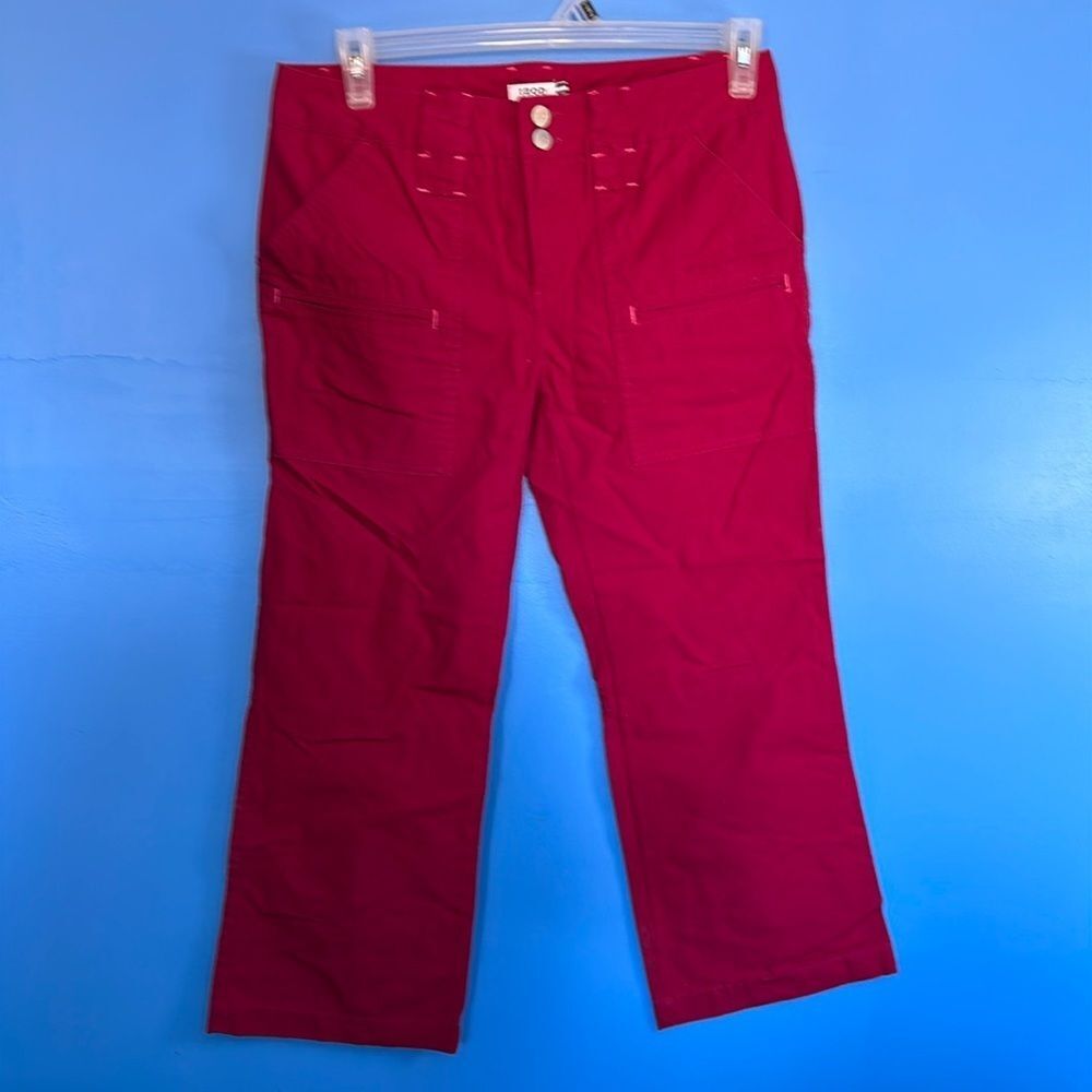 Izod Cropped Ankle Pants Women’s Size 6 Red Stretch Casual Style